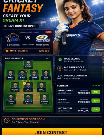 Slotwin (slot win game) fantasy cricket & matchday visual 3